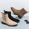 Fashion Fashionable Chelsea Boots with Pointed Suede Black Brown Beige Short Tube Anti Slip and Wear-resistant Size 38-46 Men's Boots