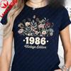 40th Birthday Shirt Flower 1986 Birth Year Number For Wounisex Graphic Tshirt Turning 40 Plus Gift Crewneck Shortsleev Tops