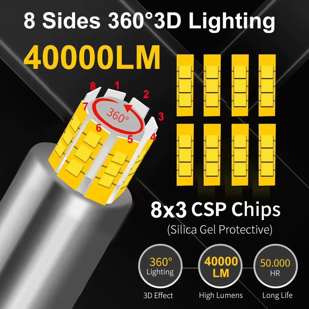 2PCS 360 Degree H7 Led Canbus Car Headlights Bulbs 160000LM H11 H1 HB3 9005 HB4 9006 300W Automotive Fog Lights Turbo Mini Lamp