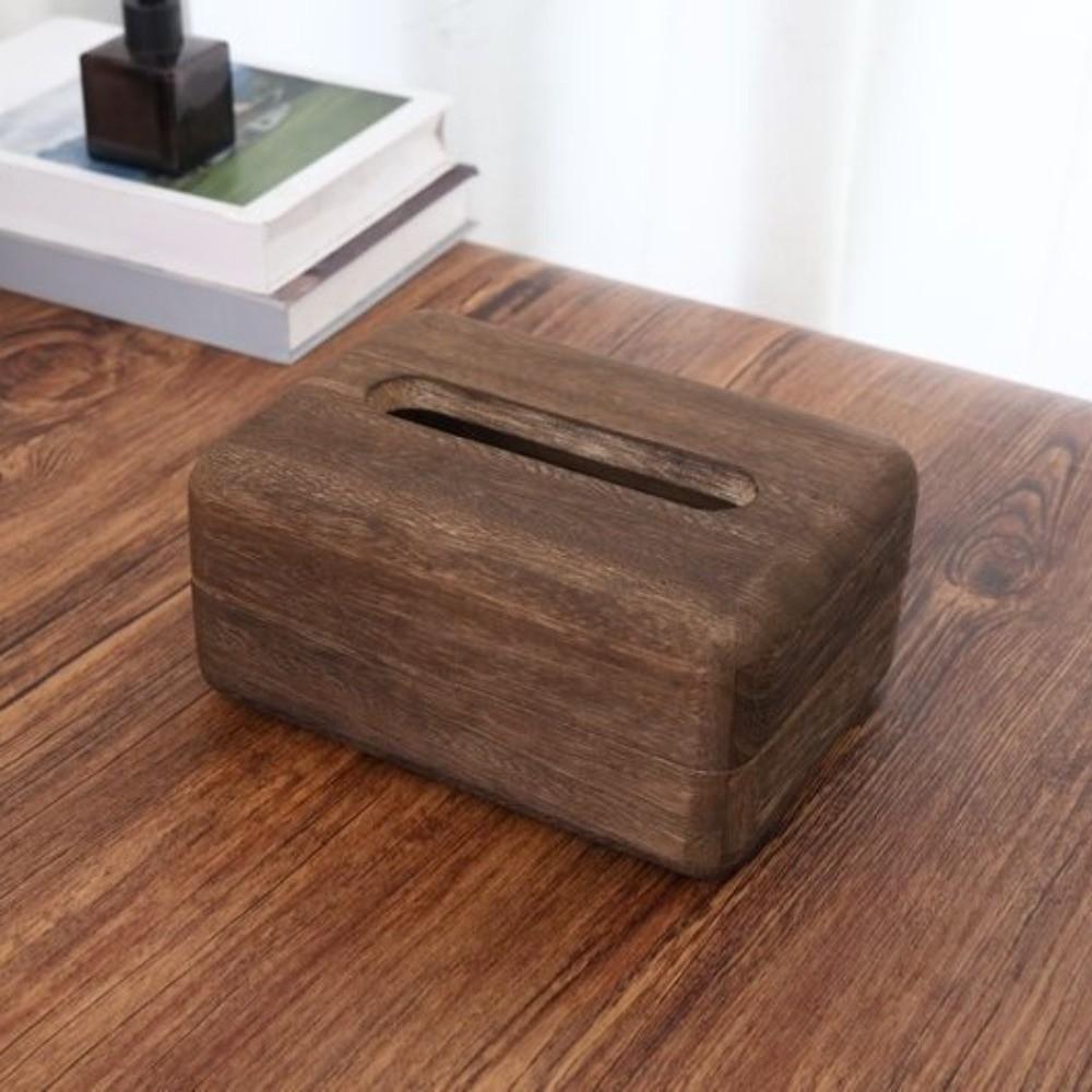 Waterproof Solid Wood Paper Box Retro Storage Box Eco-Friendly Wooden Tissue Box Interior Design