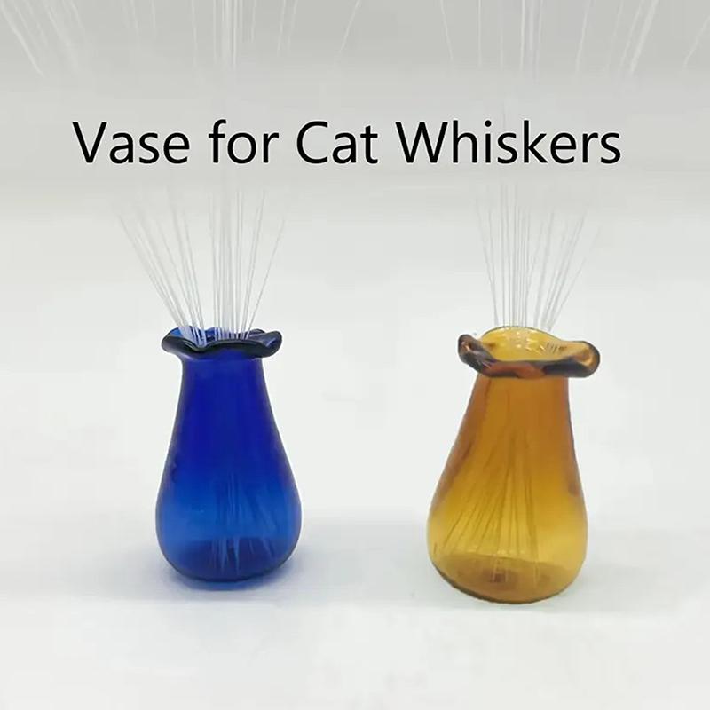 2pcs Mini Cat Whisker Vases Glass Cats Whiskers Holder Miniature Flower Jars Holding Cat Whiskers Or Small Flowers Home Decor