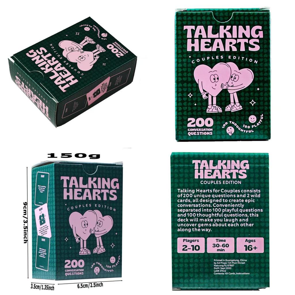 Talking Hearts Couples Edition Paper Card Game For Romantic Date Nights