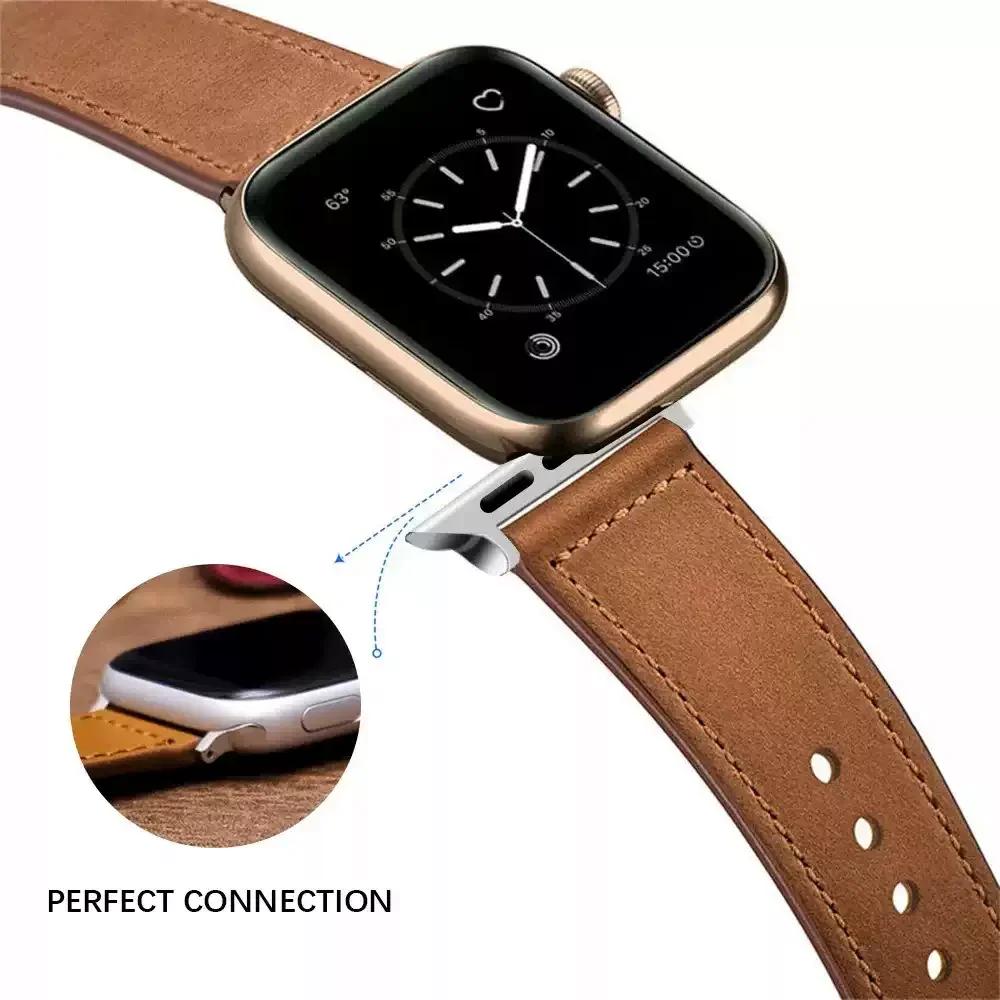 Leather Straps for Apple Watch 10 Band 46mm 42mm 44mm 45mm 49mm 41mm 40mm Correa Bracelet IWatch Series 8 9 3 4 5 6 SE 7 Ultra 2