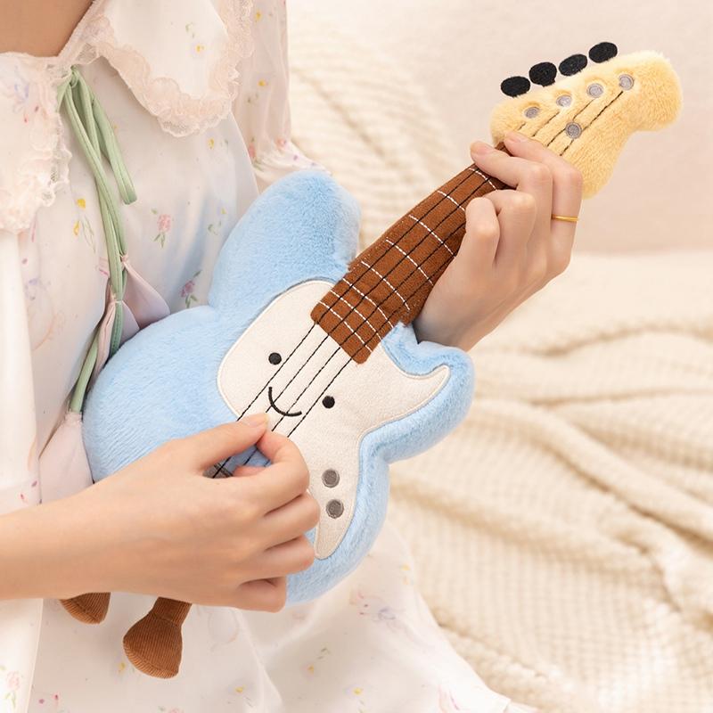 Lovely Instrument Combination Plush Saxophone Guitar Doll Guzheng Toy Piano Soft Pillow Gift For Children