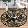 1Pc Viking theme Printed circular carpet, home door mat, outdoor travel protection carpet A12