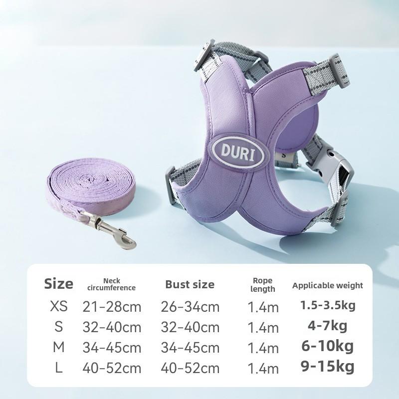 Summer Grid Breathable Leash Dog Chest Strap Vest Type Anti-bite Dog Chain Rope Dog Rope Pet Chest Back