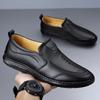 Spring Shoes for Men Genuine Leather Casual Shoes Flat Leisure Shoes Simple Slip-on Loafers