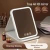 Rechargeable LED Folding Makeup Mirror with Lights - Portable Desktop & Travel Mirror for Women and Students