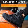 Men's Steel Toe Safety Shoes Anti-Crush Piercing Soft Sole Breathable Fashion Pure Black Work Boots Upgraded Comfort