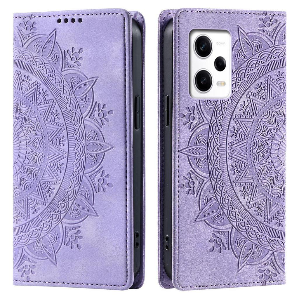 for Xiaomi Redmi Note 12 Pro+ 5G,12 Pro 5G,POCO X5 5G Mandala Embossed PU Leather Flip Wallet Case Magnetic Closure Cover