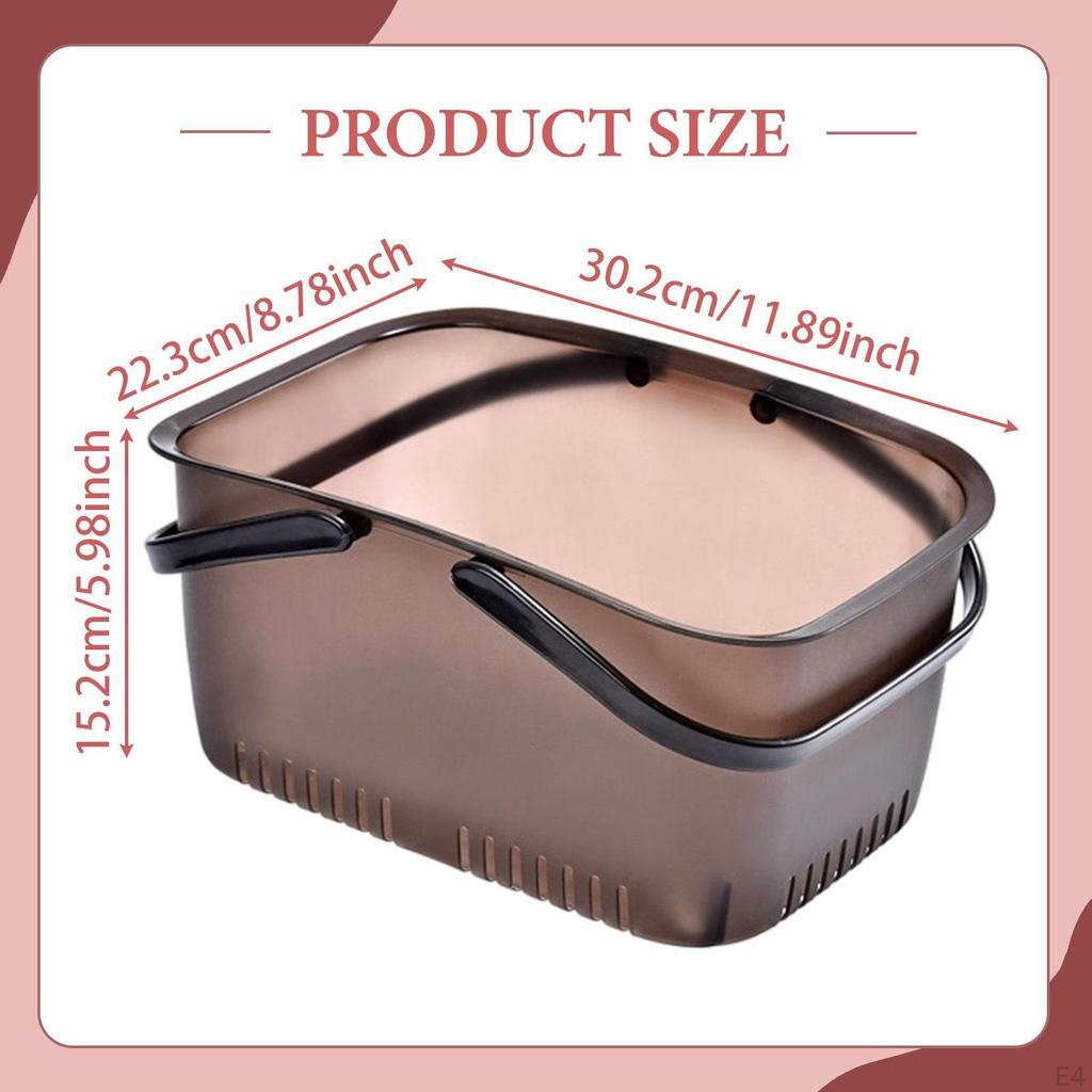 Shower Basket Bathroom Organizer Portable with Drainage Holes Tote Storage for Camp