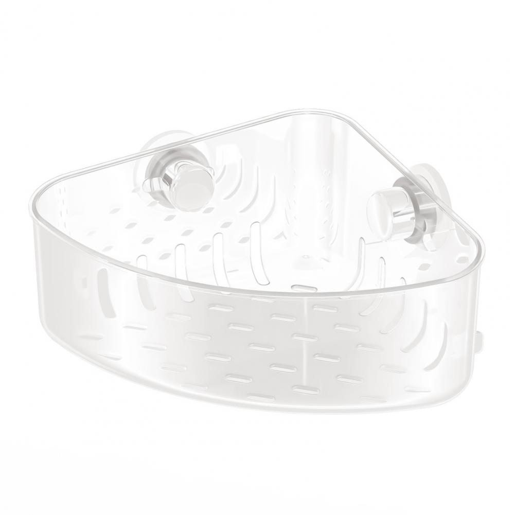 Drain Rack Hollow Drain Shelf Suction Cup Corner Sink Strainer Sponge Holder with Drain Hole Capacity for Utensils