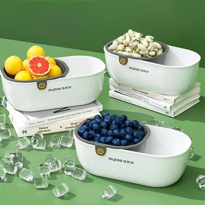 Doppelschichtige Snack-Obst-Lebensmittelaufbewahrungsbox Haushaltsobstplatte Abtropfschale Spezieller Aufbewahrungskorb für Faule