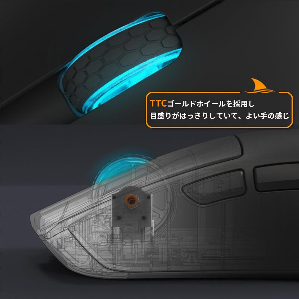 HOGREL Wireless Gaming Mouse PAW3395 with Optical 26000 DPI Custom for Laptops and Ideal for Gamers M3-PRO 1K/2K/4K Sensor, Adjustable,