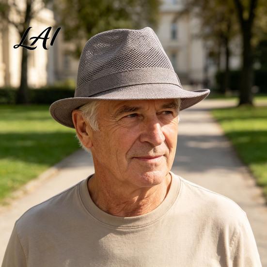 UV Protection Summer Hat Men's Breathable Sun Hat Mesh Wide Brim Fishing Cap for Middle Waterproof Aged Lightweight Foldable Outdoor Beach