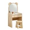 Korean Princess Solid Wood Children's Dressing Table and Stool Set for Girls' Room