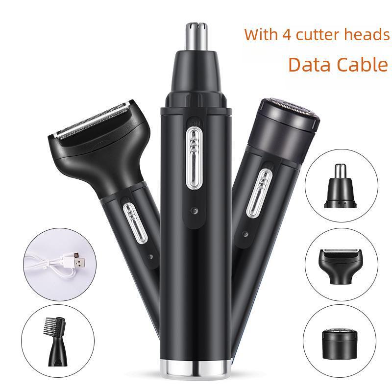 USB Wiederaufladbarer 4-in-1 Elektrischer Trimmer für Männer: Nase, Koteletten und mehr