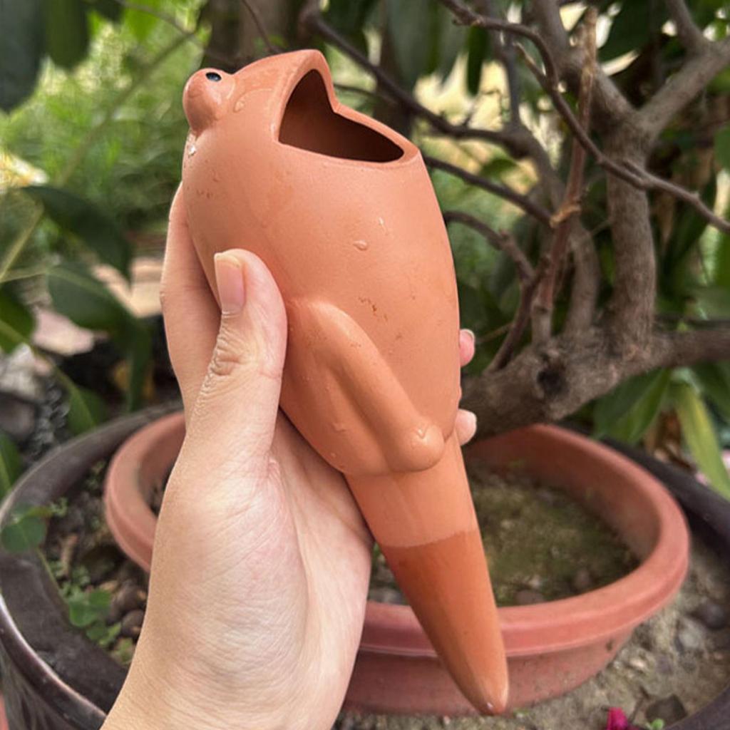 2pcs Cute Red Clay Self-Watering Spikes Ceramic Adjustable Gardening Irrigation System Outdoor Automatic Plants Waterer