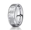 Hot Selling New 8mm Wide Vintage Hammer Pattern Brushed Sand with Horizontal Grooves for Men and Women's Ring Pairs