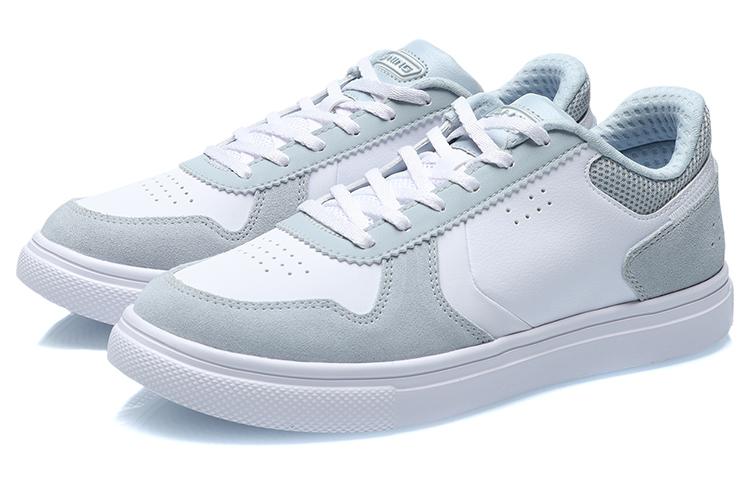 Li Ning Abrasion Resistant Breathable Slip Resistant Low top Skateboard Shoes Women's White Blue AGCR194-2