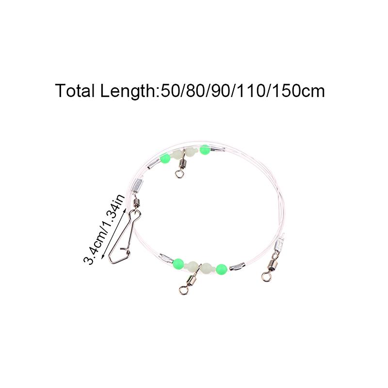 Angelzubehör Wirbel Nachtleuchtende Perlen Stifte Röhrchen Verbinder Angelwirbel 1 oder 2 Haken für Angelschnur und Gewicht