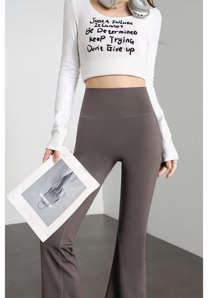 Same Style High Waist Mermaid Bell Bottoms: Micro Flare Shark Pants, High Stretch Slimming Casual Wear