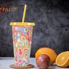 710ML Magic Color Changing Cups with Lids Straws Reusable Cups for Adults Kids Leak-Proof Party Cups for Ice Drink