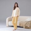 Women's Pure Cotton Pajamas with Chest Pad - Long Sleeve, Plus Size, for Autumn/Winter. Wearable Outdoors, Loose Fit Homewear.