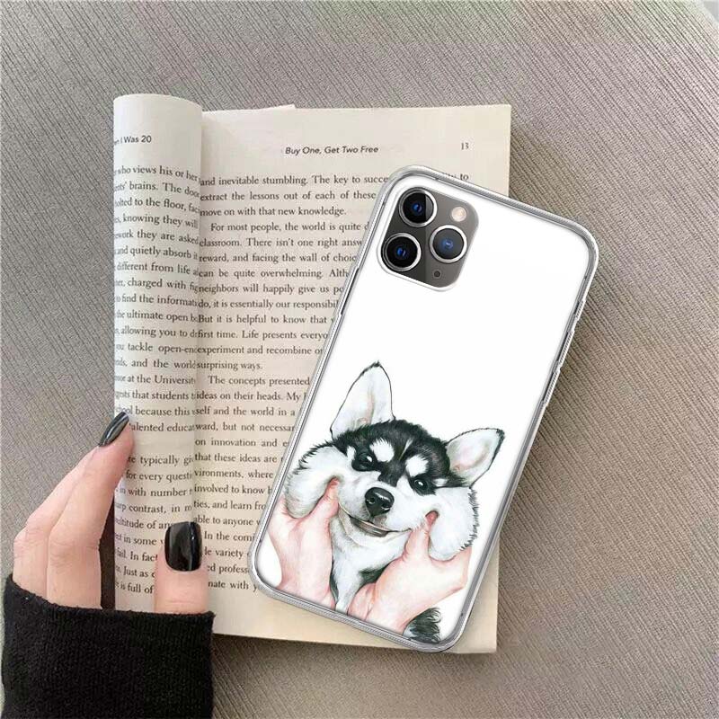 Siberian Husky Sled Dog Phone For Apple Iphone 12 13 Mini 15 Pro Max 11 Pro 14 Plus 16 Pro Max 16E Case Shell Cover Clear TPU P