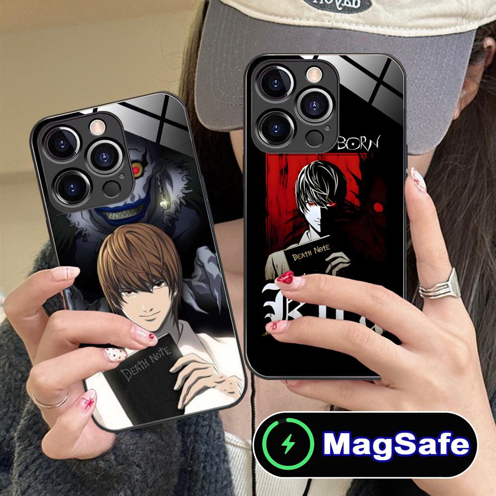 Death Note Kira Light Mobile Phone Case for iPhone 17 16 15 14 13 12 11 Air Pro Max Plus Mini MagSafe Glass Colorful Cover Cover