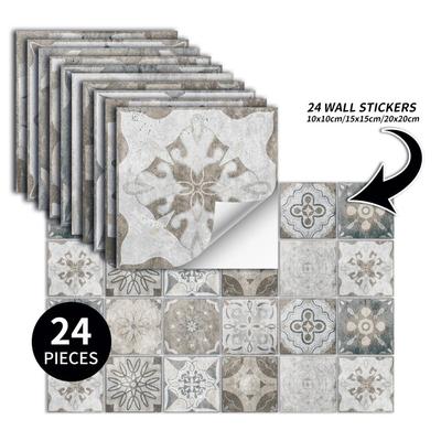 24pcs Wall Tile Decals Self Adhesive Waterproof for Kitchen Bathroom