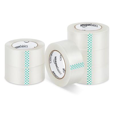 Amazon Basic Packaging OPP 48mm Szeroki x 100m Opakowanie Przezroczystej Taśmy, Długi, Podwójnej Długości Rolka, 6,