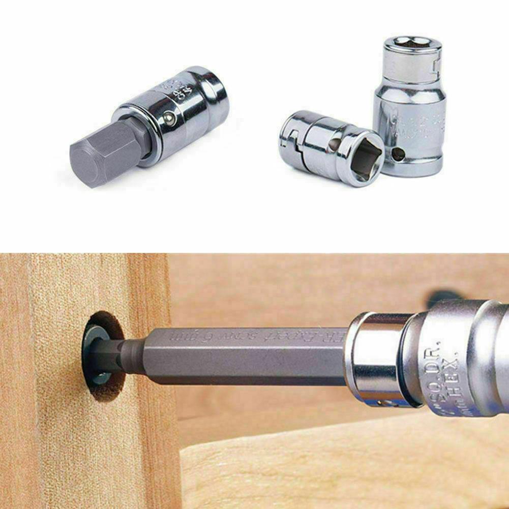 Practical Useful Socket Adapters 10mm Hexagon 2pcs 3/8" 1/2" Drive High Carbon Steel Holders Kit Screwdriver Bit Tool