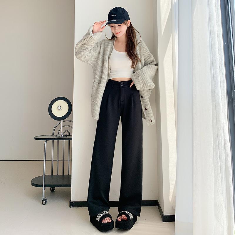 New Autumn and Cold Season Small Casual Suit Pants for Women with Slim Straight Trousers for Women
