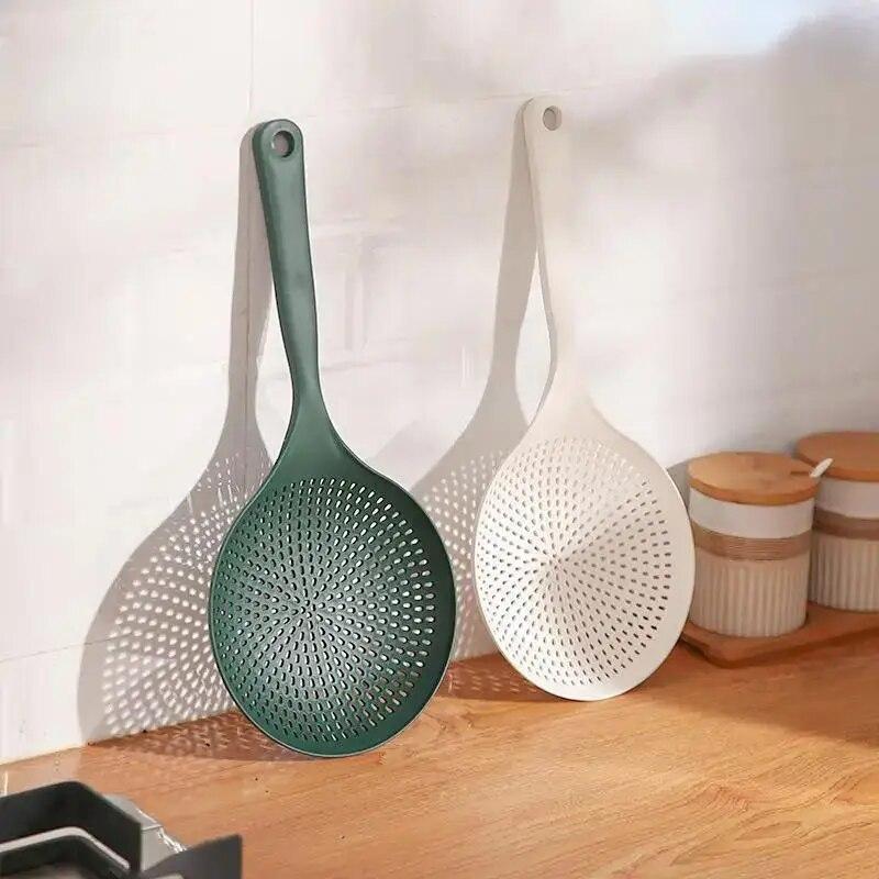 Bucătărie rezistentă la temperaturi înalte de uz casnic, mâner lung, lingură de drenaj antiderapante, unelte de gătit cu tăiței