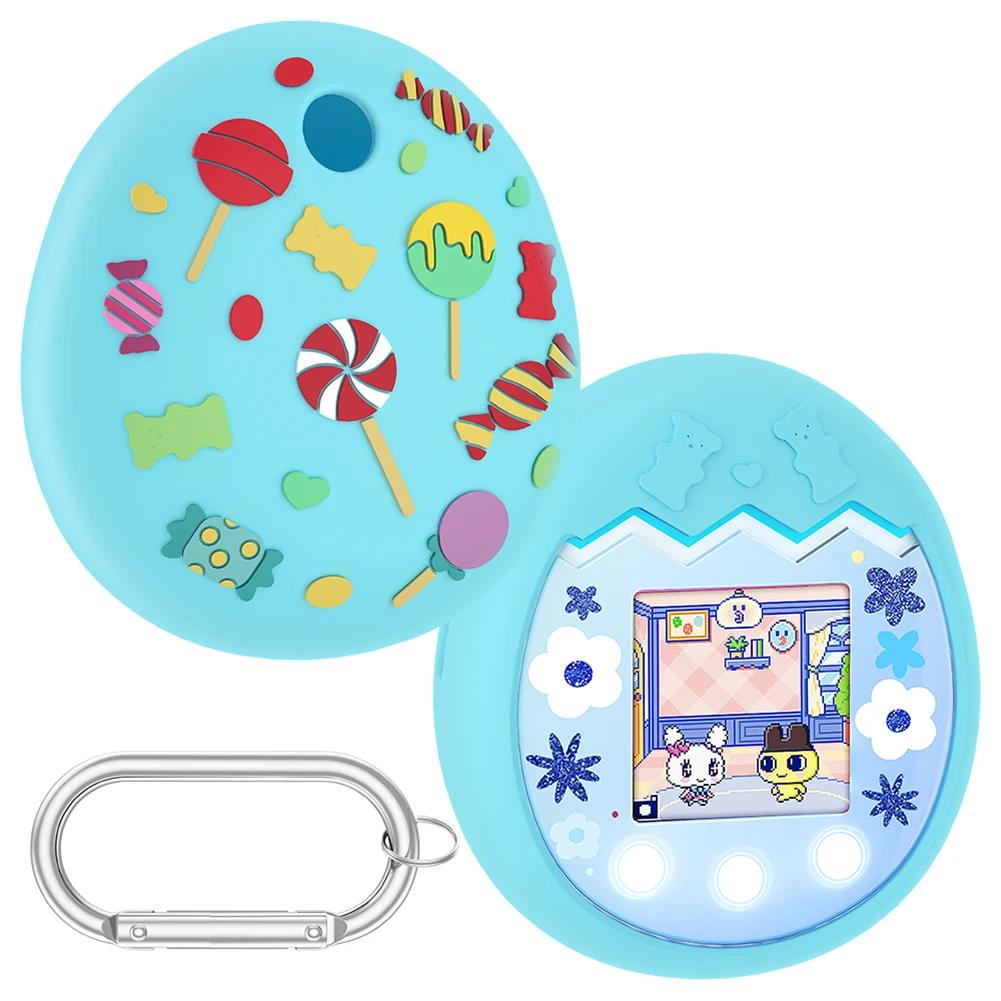 Silicone Protective Case with Carabiner Protective Cover Protective Sleeve for Tamagotchi Pix Interactive Virtual Pet Machine
