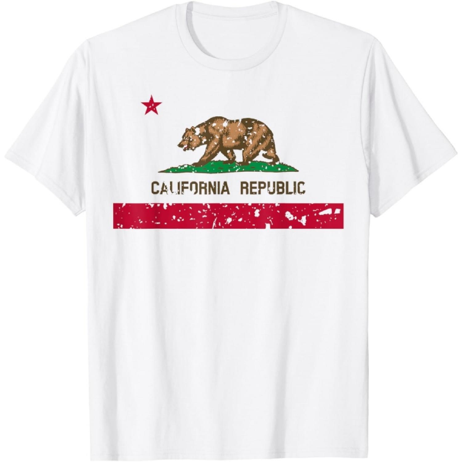 California State Flag TShirt Distressed Cool Tee Patriotic T-Shirt XXXXXL белый