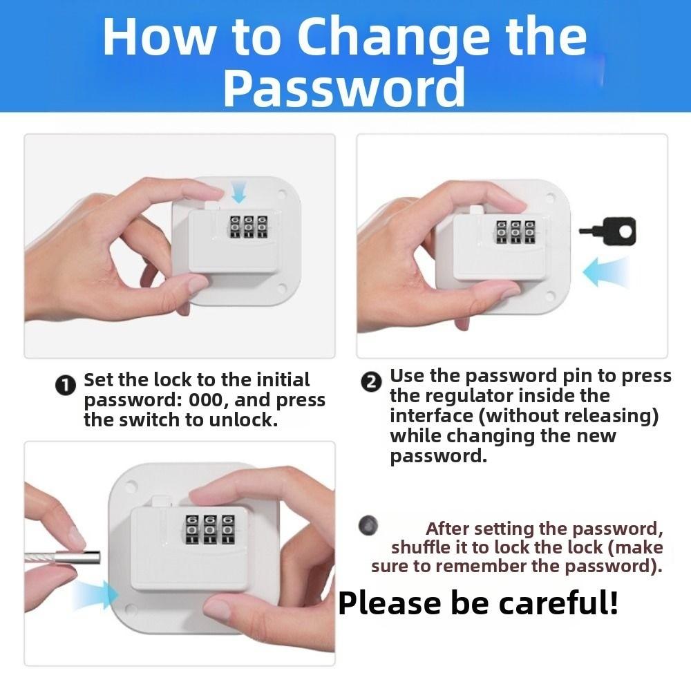 2Pcs 3-digit Baby Safety Password Lock Multi-Functional Window Password Lock  Home Security