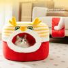 Outono e Inverno Gato Ano Novo Dança do Dragão Banquinho Ninho de Gato Semicerrado Quente Canil Iurte Festivo À Prova de Vento Ninho de Animal de Estimação