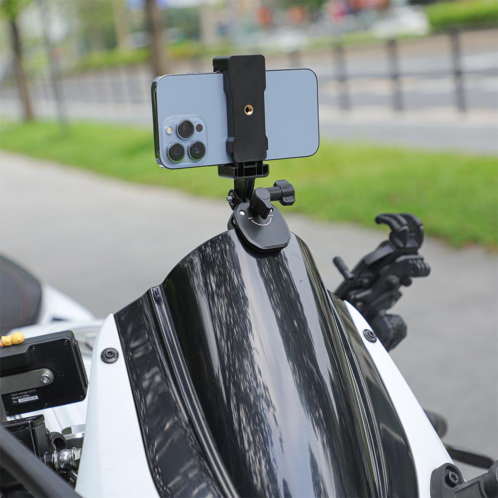 Motorbike Windscreen Clamp Mount Aluminum Alloy Mount Bike Windshield Camera Clip for GoPro GO3S/Pocket/Action 4/Insta360 Series