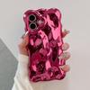 Fashion Plating Rose 3D Bubble Wave Case For iPhone 16 Pro Max 17 13 14 12 11 15 Plus Soft Glossy Silicone Back Cover