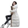 Women Winter Hooded Faux Fur Collar Big Pocket X-Long Belted Coat Mom's Puffer Jacket Cotton Padded Parkas Outwear Overcoat