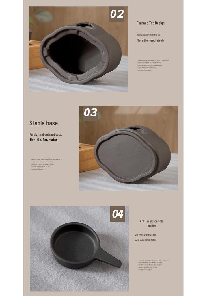 Haitang-Shaped Alloy Candle Heating Base for Ceramic Teapot