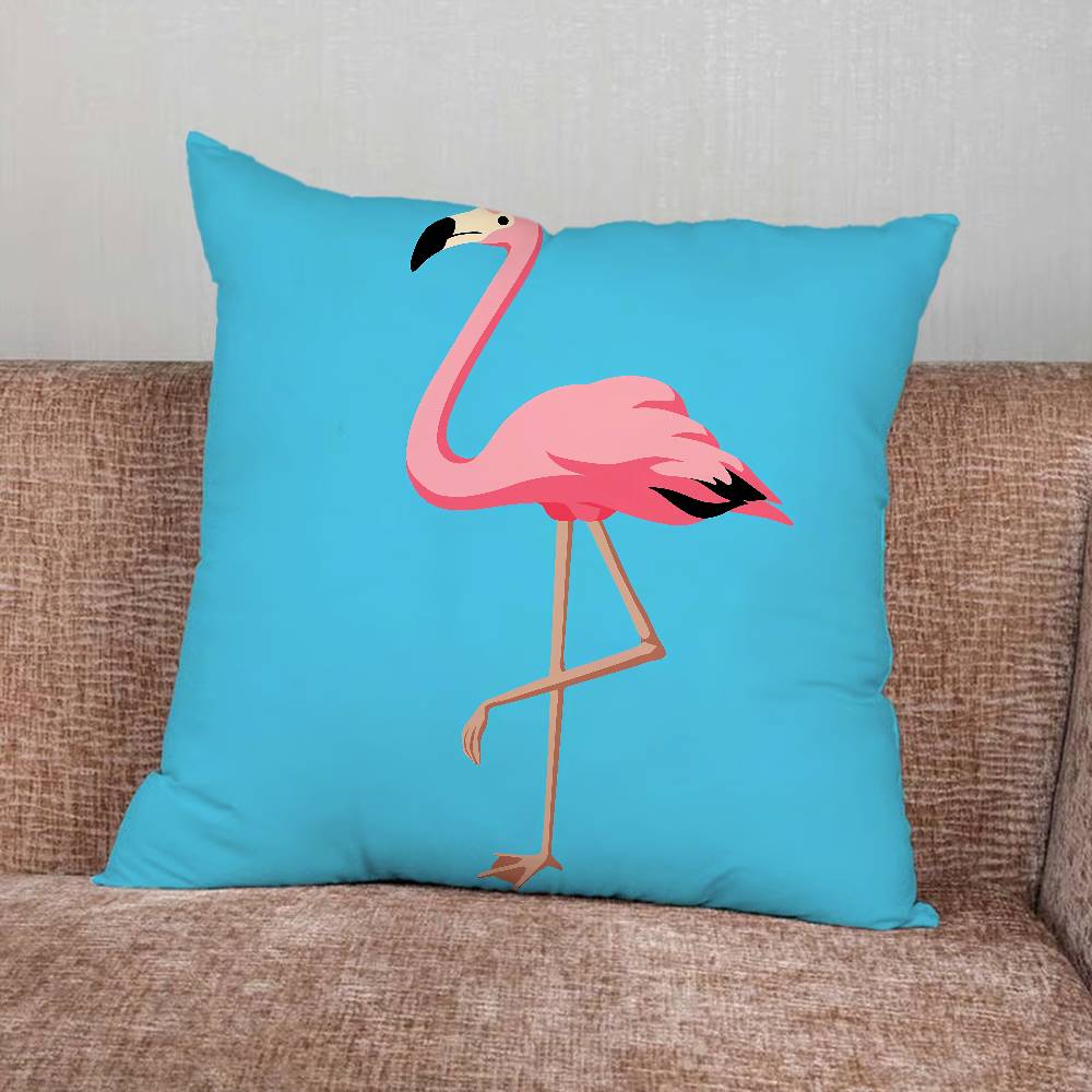 Flamingo Pillow Case For Home Bedroom Car Office Decoration Living Room Sofa Cushion Cover Suitable