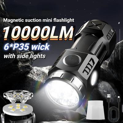 Torcia a LED di alta qualità 4/6/8 * P35 Torcia super luminosa USB ricaricabile Luce impermeabile con CLIP CAP per l'escursionismo in campeggio