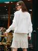 Trendy European & American Spring/Fall Women's Ruffle Collar Shirt
