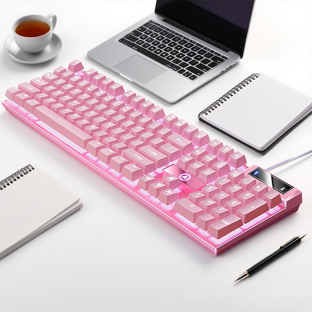 YINDIAO K500 Wired Keyboard Gaming Laptop Desktops PC Computer Office Accessories Low Profile Gamer Keyboards With Numpad