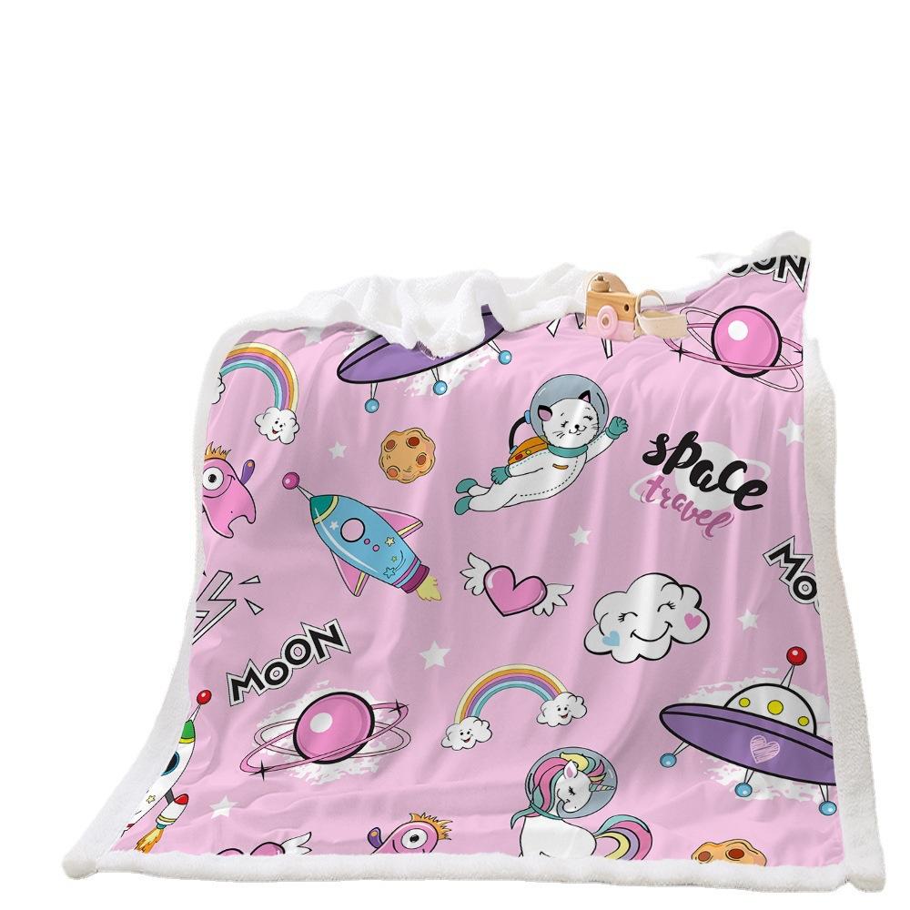 Blanket Cartoon Animal Blanket Lamb Fleece Crystal Fleece Blanket Home Office Application