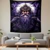 "Majestic Norse King with Ravens" Patterned Tapestry Decorative Wall Hanging, Home Bedroom Living Room Decor