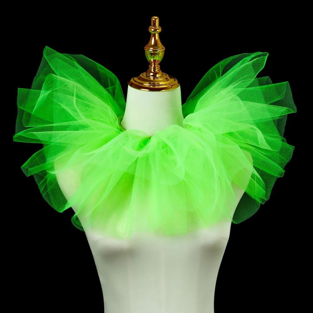 Round Collar Puffy Mesh Faux Collar Versatile Clown Shirt Collar  For Business Weddings Parties